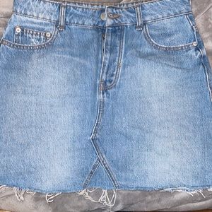 Bershka Vintage Denim Button Up Skirt